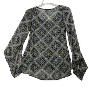 VTG Altar'd State Top S Paisley Print Sheer Bell Sleeve Cottagecore Medieval